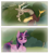 Size: 3040x3391 | Tagged: safe, alternate version, artist:daffolyn, edit, editor:zcord, part of a set, discord, twilight sparkle, alicorn, pony, comic:discordant intentions, comic:discordant intentions (version 2), g4, the ending of the end, bell, blushing, bowing, comic, commissioner:zcord, duo, flashback, grass, heart, heart eyes, high res, hoof on chest, offscreen character, outdoors, part of a series, scene interpretation, shipping fuel, story included, text edit, twilight sparkle (alicorn), wingding eyes