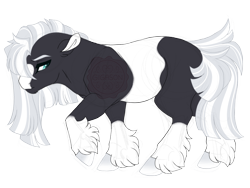 Size: 3600x2700 | Tagged: safe, artist:gigason, oc, oc only, oc:orca, earth pony, pony, blaze (coat marking), body markings, coat markings, ear fluff, ears back, earth pony oc, facial markings, female, frown, high res, looking down, mare, obtrusive watermark, offspring, parent:cloudchaser, parent:trouble shoes, raised hoof, simple background, socks (coat markings), solo, teal eyes, transparent background, unshorn fetlocks, watermark