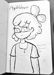 Size: 720x1008 | Tagged: safe, artist:startrixyuri, apple bloom, human, g4, alternate hairstyle, humanized, sketch, smiling, solo, traditional art