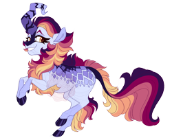 Size: 3800x3100 | Tagged: safe, artist:gigason, oc, oc only, oc:wisteria, kirin, cloven hooves, colored hooves, ear fluff, female, grin, high res, kirin oc, leg fluff, leonine tail, mare, obtrusive watermark, orange eyes, scales, simple background, smiling, solo, tail, transparent background, watermark