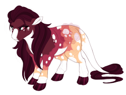 Size: 3600x2700 | Tagged: safe, artist:gigason, oc, oc only, oc:stone breaker, earth pony, pony, blaze (coat marking), body freckles, body markings, cloven hooves, coat markings, colored hooves, ear fluff, facial markings, female, freckles, frown, furrowed brow, high res, hoof polish, interspecies offspring, leg freckles, leonine tail, magenta eyes, mare, obtrusive watermark, offspring, pale belly, parent:oc:lava agate, parent:trouble shoes, parents:canon x oc, simple background, socks (coat markings), solo, standing, tail, transparent background, watermark