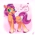 Size: 3000x3000 | Tagged: safe, artist:galaxy swirl, sunny starscout, earth pony, pony, g5, colored eyebrows, eyebrows, female, full body, heart, high res, mare, name, open mouth, open smile, signature, smiling, solo, standing, unshorn fetlocks