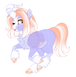 Size: 2659x2700 | Tagged: safe, artist:gigason, oc, oc only, oc:clover, pony, unicorn, ;p, blaze (coat marking), chest fluff, coat markings, colored hooves, colored horn, curved horn, facial markings, female, galloping, gradient mane, gradient tail, high res, hoof polish, horn, looking back, magical lesbian spawn, mare, obtrusive watermark, offspring, one eye closed, pale belly, parent:amber laurel, parent:oc:wisteria, parents:canon x oc, pink eyes, simple background, socks (coat markings), solo, tail, tongue out, transparent background, unicorn oc, unshorn fetlocks, watermark, wink