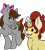 Size: 1680x1866 | Tagged: safe, artist:noxi1_48, oc, oc:cubi, oc:treble pen, pegasus, pony, unicorn, daily dose of friends, bow, duo, hair bow, open mouth, open smile, quill, simple background, smiling, transparent background