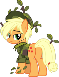 Size: 1660x2165 | Tagged: safe, artist:retroponybro, applejack, earth pony, pony, g4, applebutt, butt, clothes, female, full body, hat, looking at you, looking back, looking back at you, mare, military uniform, plot, simple background, solo, transparent background, uniform, vector