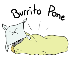 Size: 2677x2189 | Tagged: safe, artist:noxi1_48, oc, oc only, pony, daily dose of friends, blanket burrito, high res, pillow, simple background, solo, transparent background