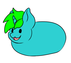 Size: 1483x1309 | Tagged: safe, artist:noxi1_48, oc, oc only, pony, unicorn, daily dose of friends, dog lip, lying down, open mouth, open smile, potato pony, prone, simple background, smiling, solo, transparent background