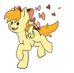 Size: 2469x2452 | Tagged: safe, artist:noxi1_48, oc, oc only, oc:deliambre, pegasus, pony, daily dose of friends, bow, hair bow, high res, open mouth, open smile, simple background, smiling, solo, tail, tail bow, transparent background