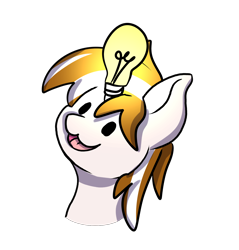 Size: 1244x1300 | Tagged: safe, artist:noxi1_48, oc, oc only, pony, daily dose of friends, bust, lightbulb, open mouth, open smile, simple background, smiling, solo, transparent background