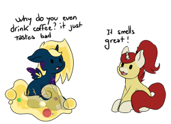 Size: 4022x2930 | Tagged: safe, artist:noxi1_48, oc, oc:alpha omega, oc:treble pen, alicorn, pony, unicorn, daily dose of friends, alicorn oc, duo, horn, simple background, sitting, transparent background, wings