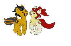 Size: 3952x2579 | Tagged: safe, artist:noxi1_48, oc, oc:dusty katt, oc:treble pen, earth pony, pony, unicorn, daily dose of friends, duo, high res, open mouth, open smile, simple background, smiling, transparent background