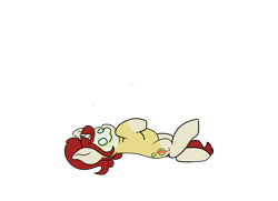 Size: 4529x3278 | Tagged: safe, artist:noxi1_48, oc, oc only, oc:treble pen, pony, unicorn, daily dose of friends, lying down, on back, simple background, solo, transparent background
