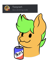 Size: 1257x1447 | Tagged: safe, artist:noxi1_48, oc, oc only, pony, daily dose of friends, bepis, bust, drink, simple background, soda can, solo, transparent background