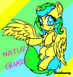 Size: 2450x2592 | Tagged: safe, artist:rainbowwing, oc, oc:silvia caballero, pegasus, pony, chest fluff, ear fluff, high res, signature, simple background, solo, spread wings, wings