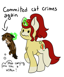 Size: 2076x2468 | Tagged: safe, artist:noxi1_48, oc, oc:treble pen, cat, pony, unicorn, daily dose of friends, duo, high res, magic, scruff, simple background, telekinesis, transparent background, wet