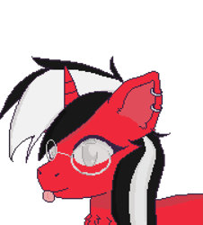 Size: 1991x2200 | Tagged: safe, artist:appul, oc, oc only, oc:rosalia, pony, chest fluff, pixel art, simple background, snoot, solo, tongue out, transparent background