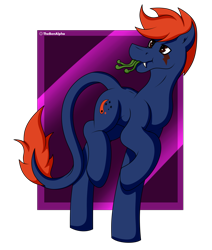Size: 1513x1788 | Tagged: safe, artist:thebenalpha, oc, oc only, oc:fizark catto, monster pony, original species, tatzlpony, gift art, simple background, solo, tongue out, transparent background