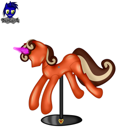 Size: 3840x4154 | Tagged: safe, artist:damlanil, oc, oc only, oc:pretty penne, pegasus, pony, bondage, clothes, collar, commission, crystal horn, encasement, fake horn, female, horn, inanimate tf, latex, magic, magic aura, mannequin, mannequin tf, mare, no mouth, objectification, pedestal, petrification, ponyquin, rubber, shiny, show accurate, simple background, solo, transformation, transparent background, vector, wings