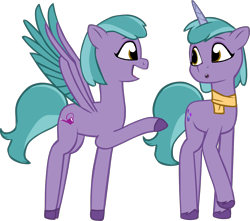 Size: 1486x1314 | Tagged: safe, artist:equestriaexploration, periwinkle pi, shiny sparks, pegasus, pony, unicorn, g5, my little pony: tell your tale, simple background, transparent background