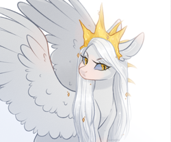 Size: 846x704 | Tagged: safe, artist:sararini, oc, oc only, oc:cytrix, pegasus, pony, crown, female, jewelry, mare, regalia, simple background, solo, white background