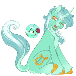 Size: 1000x1000 | Tagged: safe, artist:kazmuun, lyra heartstrings, pony, unicorn, g4, ;p, cloven hooves, colored hooves, cute, female, lyrabetes, mare, one eye closed, simple background, sitting, solo, tongue out, transparent background, wink