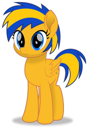 Size: 3000x4417 | Tagged: safe, artist:keronianniroro, oc, oc only, oc:flare spark, pegasus, pony, g4, female, movie accurate, simple background, smiling, solo, transparent background