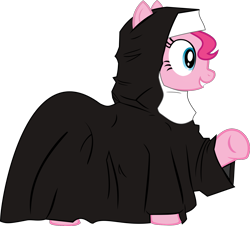 Size: 1866x1689 | Tagged: safe, artist:retroponybro, pinkie pie, earth pony, pony, g4, clothes, female, inkscape, nun, nun outfit, simple background, solo, transparent background, vector