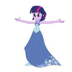 Size: 2000x2000 | Tagged: safe, artist:nie-martw-sie-o-mnie, twilight sparkle, alicorn, human, equestria girls, g4, bare shoulders, clothes, dress, female, gala dress, high res, long dress, long skirt, simple background, skirt, sleeveless, solo, transparent background, twilight sparkle (alicorn), twilight sparkle's first gala dress