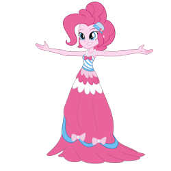 Size: 2000x2000 | Tagged: safe, artist:nie-martw-sie-o-mnie, pinkie pie, human, equestria girls, g4, clothes, dress, female, gala dress, high res, long dress, long skirt, simple background, skirt, solo, transparent background