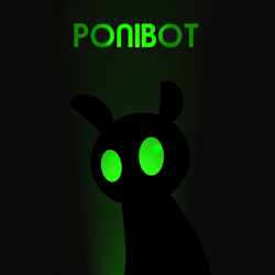 Size: 1057x1057 | Tagged: dead source, safe, artist:simgretina, pony, robot, robot pony, album cover, bust, looking at you, silhouette, sim gretina, solo