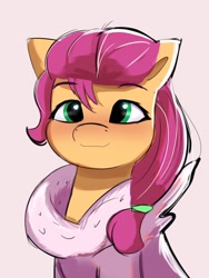 Size: 1536x2048 | Tagged: safe, artist:nari_artsz, sunny starscout, earth pony, pony, g5, clothes, eyebrows, eyebrows visible through hair, female, heart, heart eyes, looking at you, mare, smiling, smiling at you, solo, wingding eyes