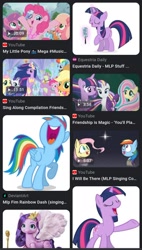 Size: 1080x1901 | Tagged: safe, edit, edited screencap, screencap, applejack, fluttershy, li'l cheese, pinkie pie, pipp petals, rainbow dash, rarity, spike, twilight sparkle, alicorn, dragon, earth pony, pegasus, pony, unicorn, equestria daily, g4, g5, my little pony: rainbow roadtrip, season 9, the last problem, twilight's kingdom, spoiler:g5, background pony, eyes closed, female, google, jewelry, looking at you, magic, mare, microphone, older, older applejack, older fluttershy, older pinkie pie, older rainbow dash, older rarity, older spike, older twilight, open mouth, rainbow power, regalia, singing, stars, telekinesis, toy, twilight sparkle (alicorn), unicorn twilight, unnamed character, unnamed pony, volumetric mouth, wall of tags, you'll play your part