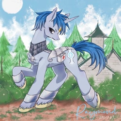 Size: 1000x1000 | Tagged: safe, artist:raymondht, oc, pony, unicorn, chest fluff, horn, solo, unicorn oc