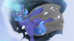 Size: 1920x1080 | Tagged: safe, artist:mellow-mare, princess luna, pony, g4, falling, female, filly, solo, woona, younger