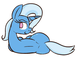 Size: 588x431 | Tagged: safe, artist:xppp1n, trixie, pony, unicorn, g4, back, butt, dock, female, lying down, mare, on side, plot, simple background, solo, tail, transparent background