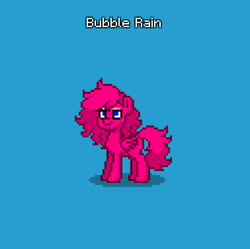 Size: 378x377 | Tagged: safe, oc, oc only, oc:bubble rain, pegasus, pony, pony town, blue background, do not steal, female, original character do not steal, pegasus oc, simple background, solo