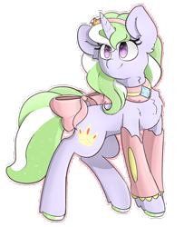 Size: 1062x1305 | Tagged: safe, artist:umbreow, oc, oc only, oc:splendid hope, pony, unicorn, bow, chest fluff, female, full body, mare, signature, simple background, solo, standing, tail, tail bow, transparent background