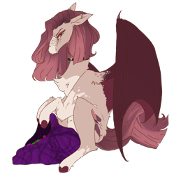 Size: 2275x2280 | Tagged: safe, artist:mellow-mare, bat pony, pony, bag, female, halloween, high res, holiday, mare, simple background, solo, transparent background, trick or treat