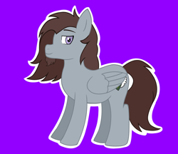 Size: 3196x2766 | Tagged: safe, artist:darknightprincess, artist:magicalmysticva, oc, oc only, oc:blackened blue, pegasus, pony, high res, purple background, simple background, solo