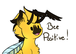 Size: 2096x1507 | Tagged: safe, artist:noxi1_48, oc, bee pony, original species, pony, daily dose of friends, cute, png, pun, solo, wings