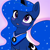 Size: 1280x1280 | Tagged: safe, artist:adastra, princess luna, alicorn, pony, g4, blushing, cute, ethereal mane, heart, heart eyes, open mouth, pink background, simple background, solo, starry mane, starry tail, tail, tongue out, wingding eyes, wrong eye color