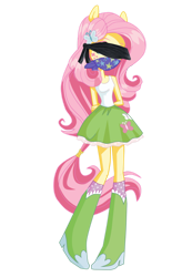 Size: 2712x3918 | Tagged: safe, artist:will290590, edit, fluttershy, human, equestria girls, g4, 1000 years in photoshop, blindfold, box art, female, gag, high res, lipstick, looking at you, simple background, solo, transparent background, vector