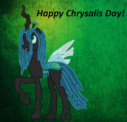 Size: 764x732 | Tagged: safe, artist:starryc94, queen chrysalis, changeling, g4, base used, female, green background, simple background, solo