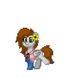 Size: 320x360 | Tagged: safe, oc, oc only, oc:krasuf [ non bat ], pegasus, pony, pony town, animated, clothes, female, flower, flower in hair, mare, pegasus oc, simple background, socks, solo, striped socks, transparent background, trotting