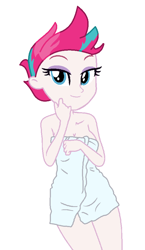 Size: 550x947 | Tagged: safe, artist:robertsonskywa1, zipp storm, human, equestria girls, g4, g5, breasts, covering, equestria girls-ified, female, g5 to equestria girls, g5 to g4, generation leap, looking at you, naked towel, photo, sexy, simple background, smiling, smiling at you, solo, stupid sexy zipp storm, towel, white background