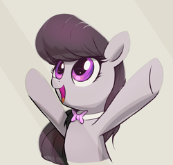 Size: 1280x1220 | Tagged: safe, artist:vultraz, octavia melody, earth pony, pony, g4, bipedal, cute, female, looking up, mare, open mouth, rainbowshining, smiling, solo, tavibetes