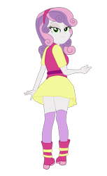 Size: 2300x3756 | Tagged: safe, artist:gmaplay, screencap, sweetie belle, human, equestria girls, g4, boots, butt, clothes, high res, looking at you, looking back, looking back at you, older, older sweetie belle, rear view, shoes, simple background, socks, solo, sweetie butt, thigh highs, thigh socks, transparent background