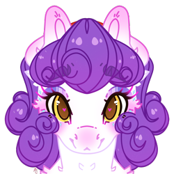 Size: 2500x2500 | Tagged: safe, artist:bananasplitedy, oc, oc only, oc:chromatic moonstone, blushing, bust, female, heart, heart eyes, high res, looking at you, makeup, mare, portrait, simple background, solo, transparent background, wingding eyes