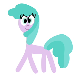 Size: 1320x1344 | Tagged: safe, artist:emilycreator63, aura (g4), earth pony, pony, g4, aurabetes, blank flank, cute, female, filly, foal, simple background, smiling, solo, white background