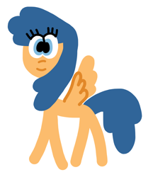 Size: 1142x1320 | Tagged: safe, artist:emilycreator63, first base, pegasus, pony, g4, adorabase, blank flank, cute, female, filly, foal, pegasus first base, race swap, rule 63, simple background, smiling, solo, white background